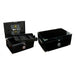 Dakota 120 Ct. Full Black Humidor Recessed Humidification, Scissors & Polished Hardware-1