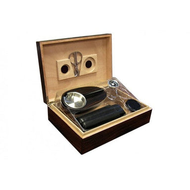 Davenport 50 Ct. Ebony Humidor Gift Set w/ Matching Accessories-2