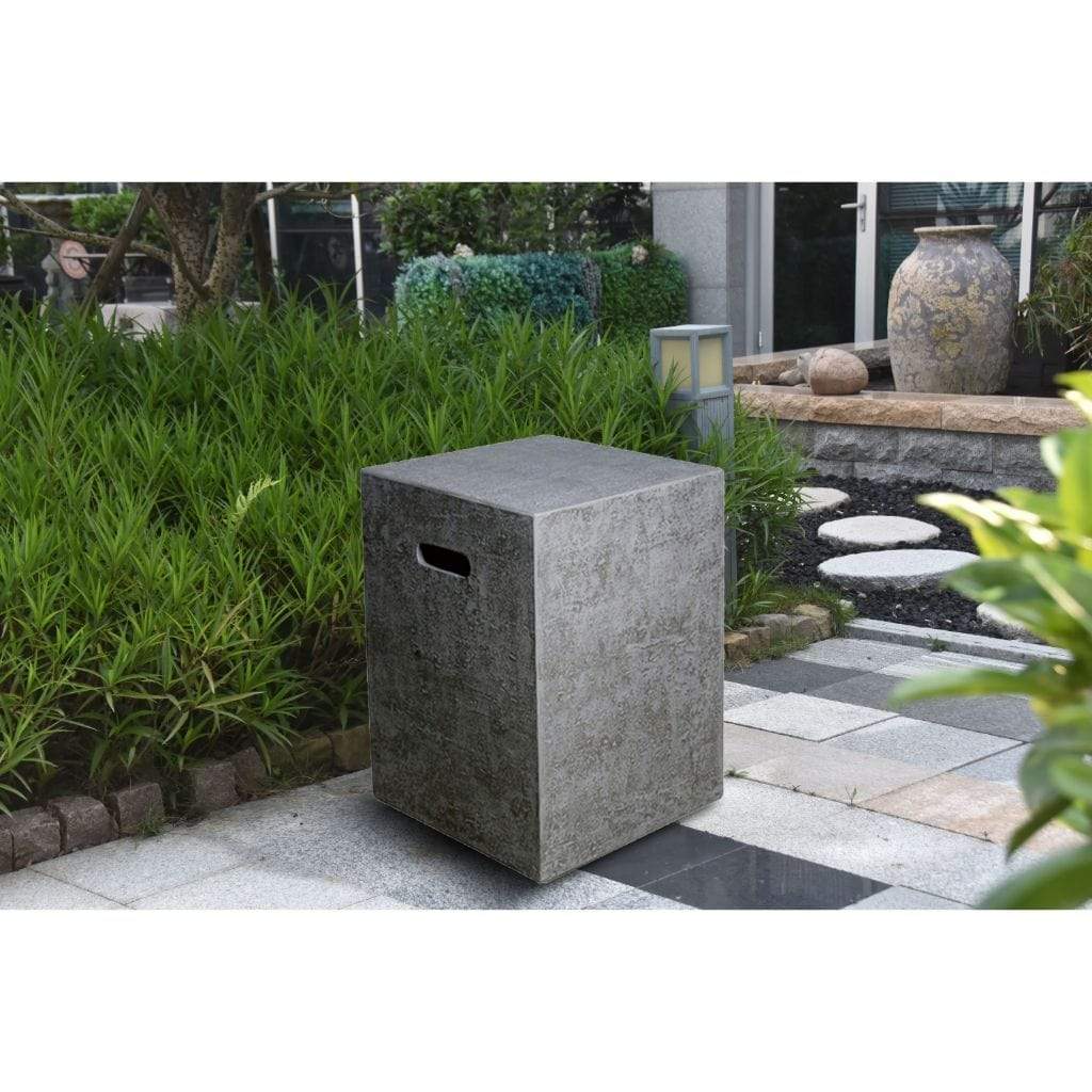 Elementi Square Tank Cover15.7x15.7x20''H - Light Gray ONB016LG