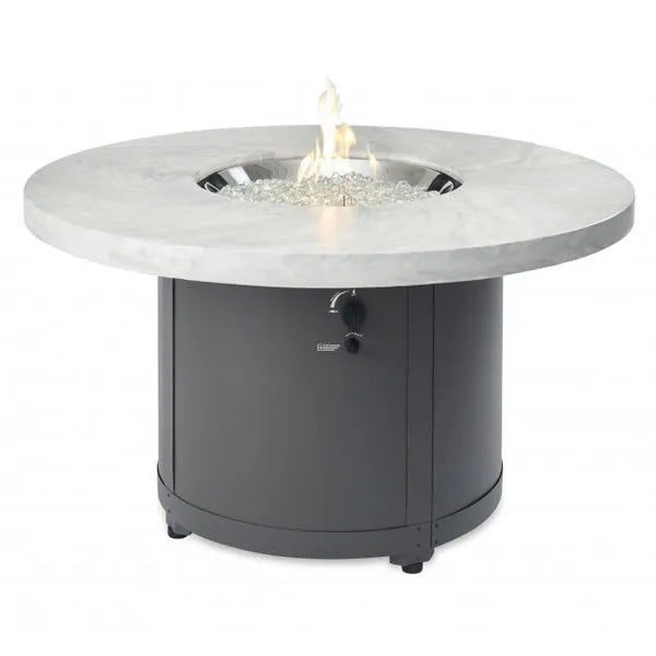 The Outdoor Greatroom | White Onyx Beacon Round Gas Fire Pit Table