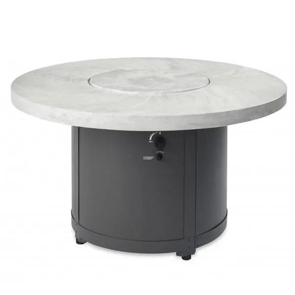 The Outdoor Greatroom | White Onyx Beacon Round Gas Fire Pit Table