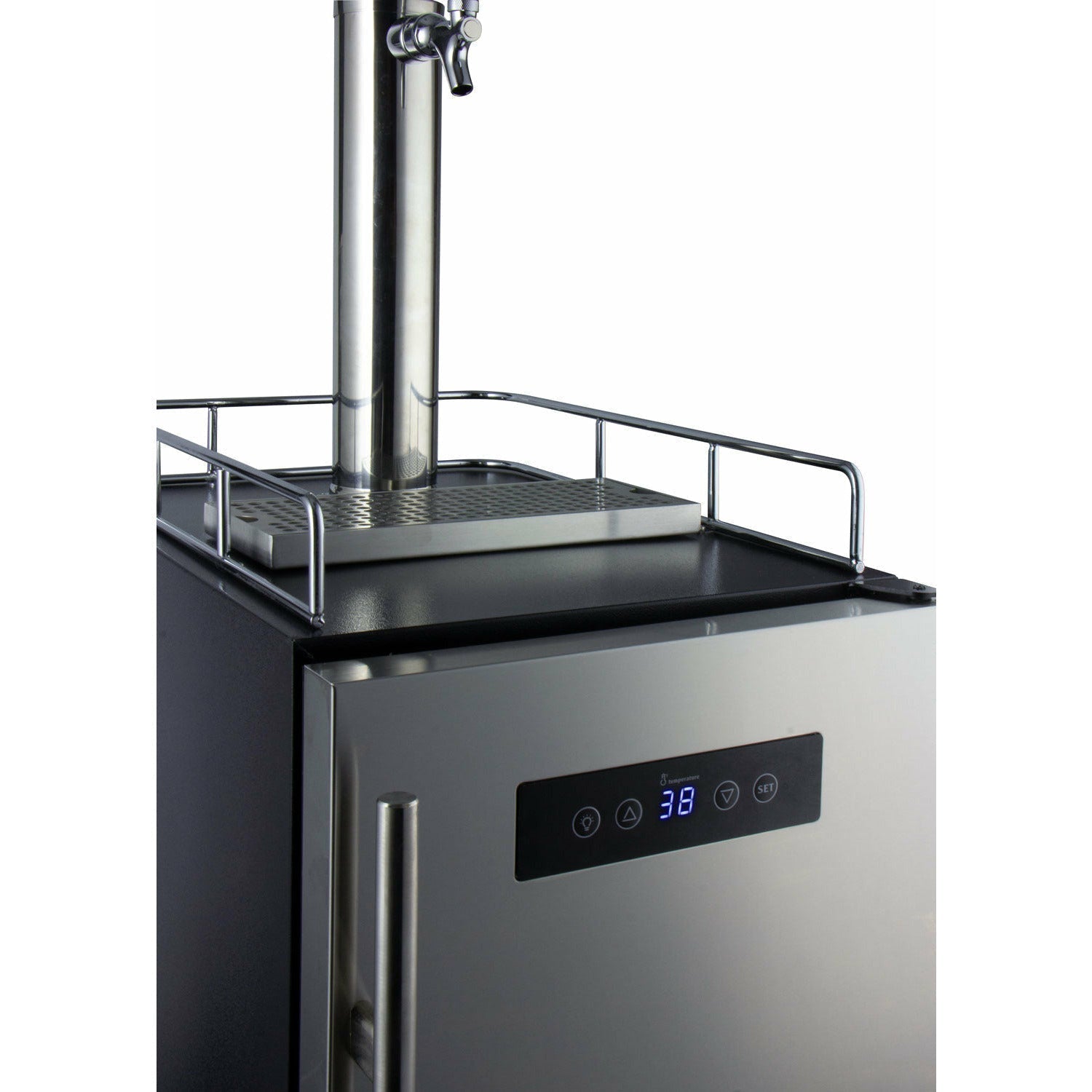 Kegco 15" Wide Kombucha Single Tap Stainless Steel Commercial Kegerator - KOM15BSRNK-3