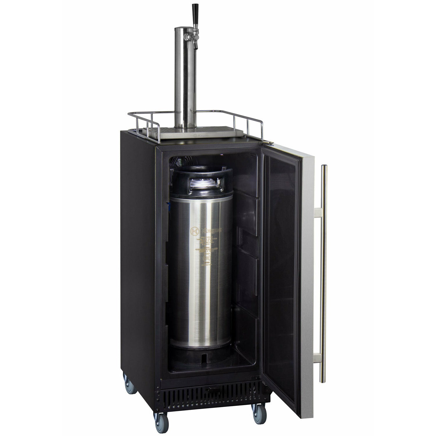 Kegco 15" Wide Kombucha Single Tap Stainless Steel Commercial Kegerator - KOM15BSRNK-12