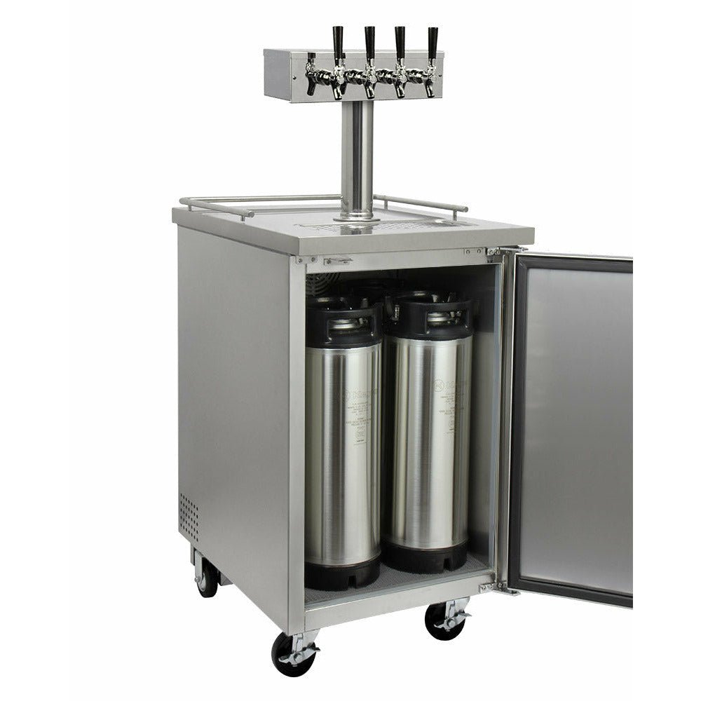 Kegco 24" Wide Cold Brew Coffee Four Tap All Stainless Steel Commercial Kegerator - ICXCK-1S-4-6