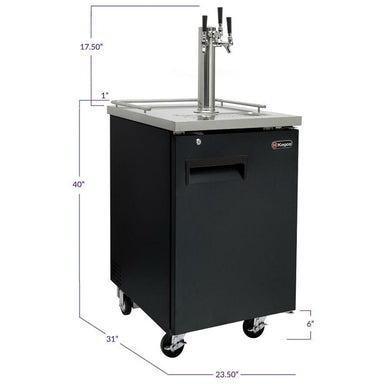 Kegco 24" Wide Cold Brew Coffee Triple Tap Black Commercial Kegerator - ICXCK-1B-3-2