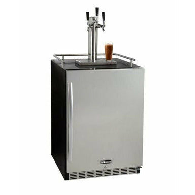 Kegco 24" Wide Cold Brew Coffee Triple Tap Stainless Steel Commercial Built-In Right Hinge Kegerator - ICHK38BSU-3-1