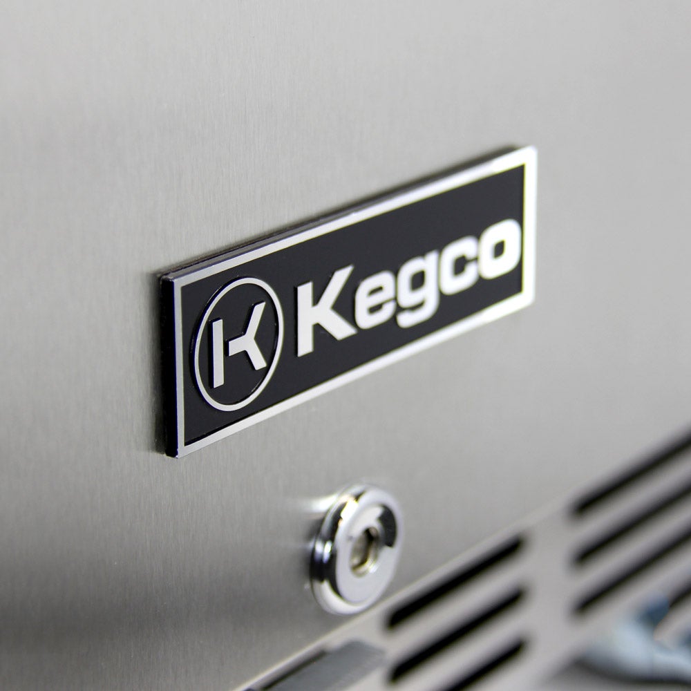 Kegco 24" Wide Dual Tap All Stainless Steel Outdoor Built-In Right Hinge Kegerator with Kit - HK38SSU-2-4