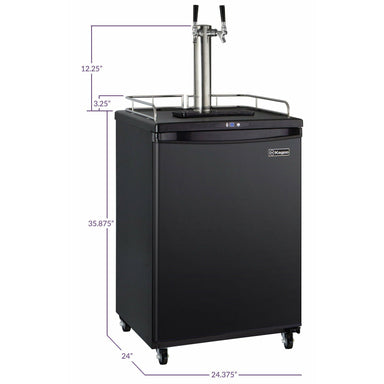 Kegco 24" Wide Dual Tap Black Commercial/Residential Digital Kegerator - Z163B-2NK-2