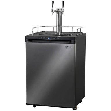 Kegco 24" Wide Dual Tap Black Stainless Steel Digital Kegerator - K309X-2NK-1