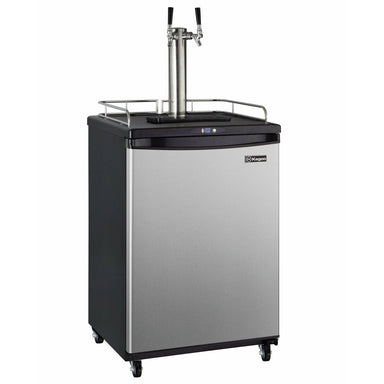 Kegco 24" Wide Dual Tap Stainless Steel Commercial/Residential Digital Kegerator - Z163S-2NK-1