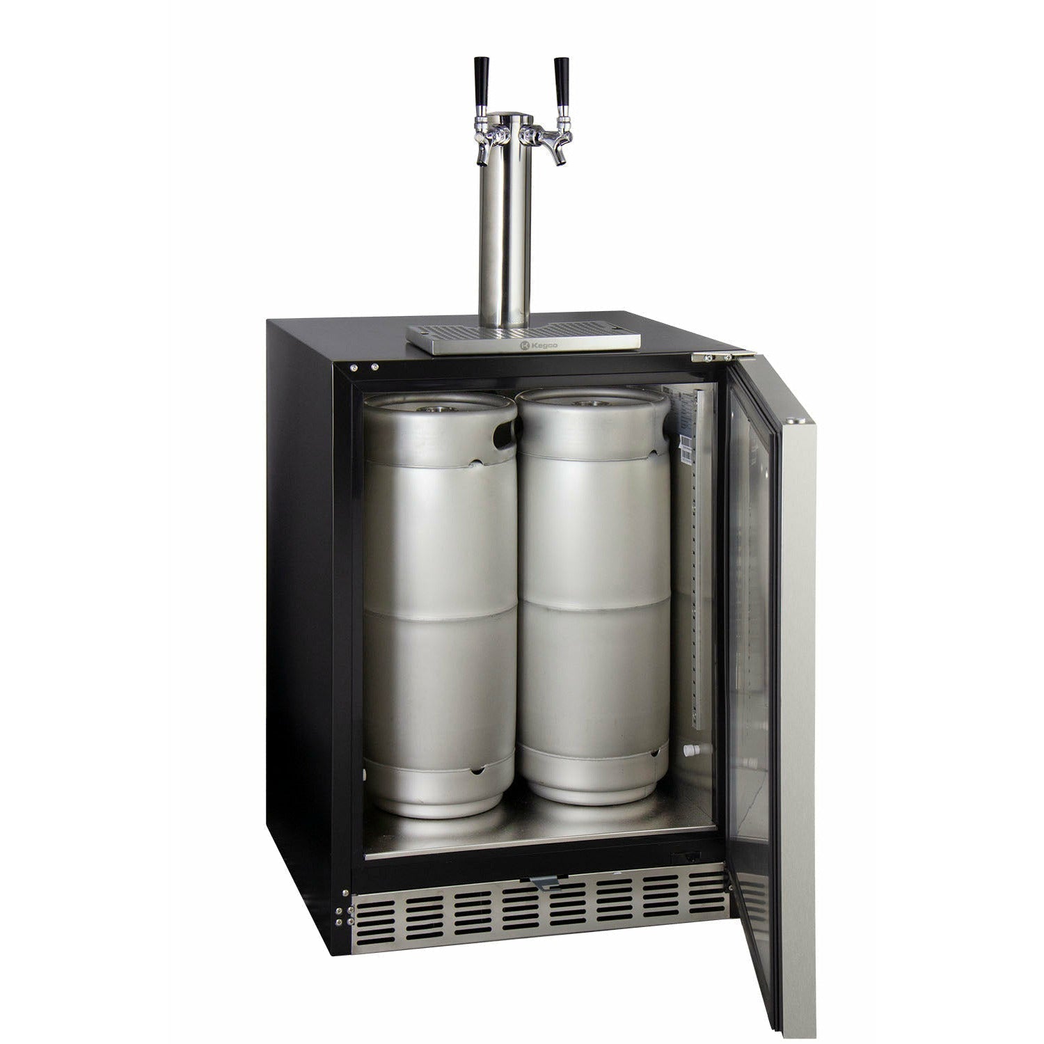 Kegco 24" Wide Dual Tap Stainless Steel Right Hinge Built-in ADA Kegerator with Kit - HK48BSA-2-11