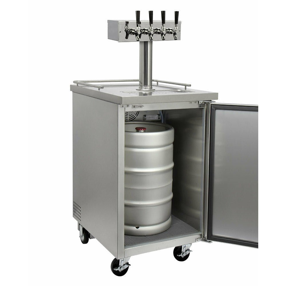 Kegco 24" Wide Four Tap All Stainless Steel Commercial Kegerator - XCK-1S-4-6