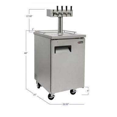 Kegco 24" Wide Four Tap All Stainless Steel Commercial Kegerator - XCK-1S-4-2