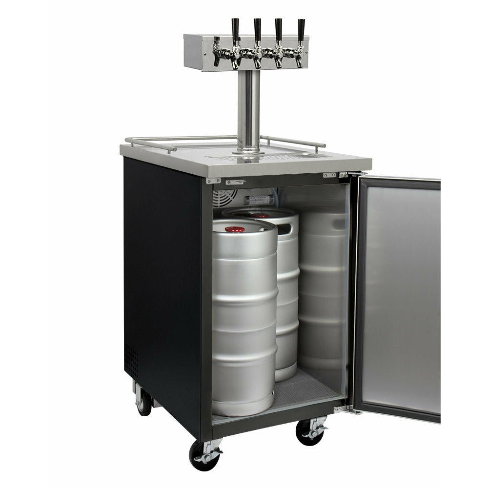 Kegco 24" Wide Four Tap Black Commercial Kegerator - XCK-1B-4-7