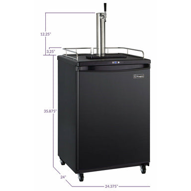 Kegco 24" Wide Homebrew Single Tap Black Commercial/Residential Kegerator - HBK163B-1NK-2