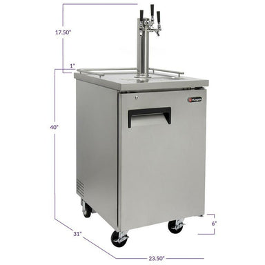 Kegco 24" Wide Homebrew Triple Tap All Stainless Steel Commercial Kegerator - HBK1XS-3-2