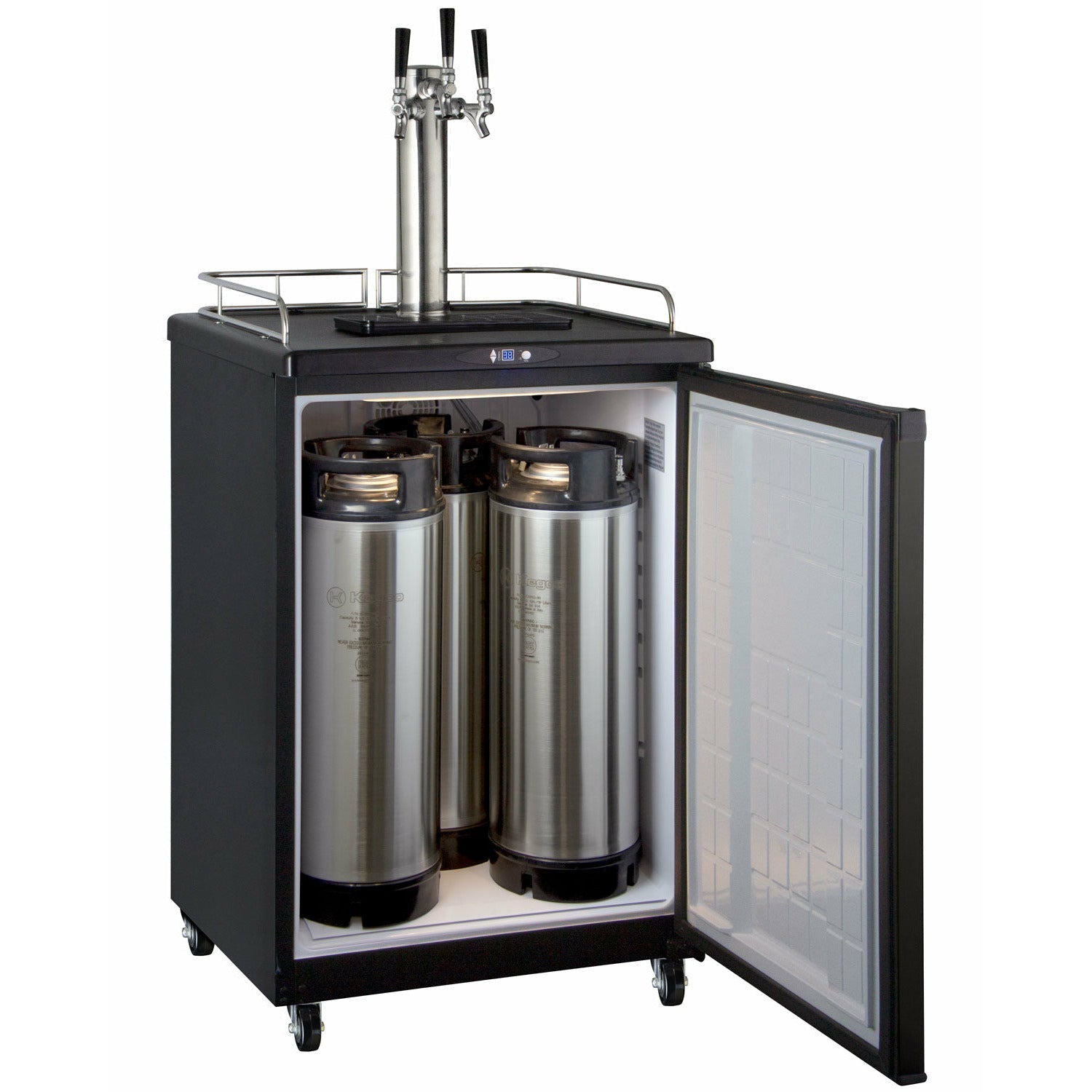 Kegco 24" Wide Homebrew Triple Tap Black Commercial/Residential Kegerator - HBK163B-3NK-9