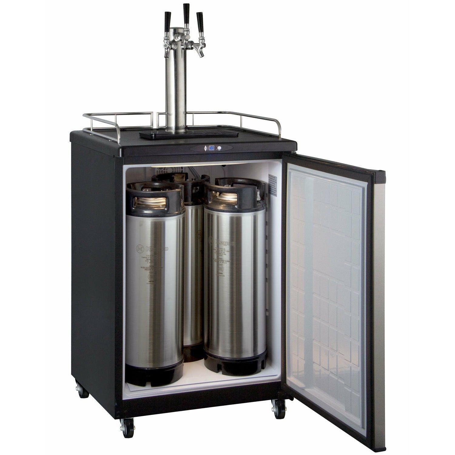 Kegco 24" Wide Homebrew Triple Tap Stainless Steel Commercial/Residential Kegerator - HBK163S-3NK-9