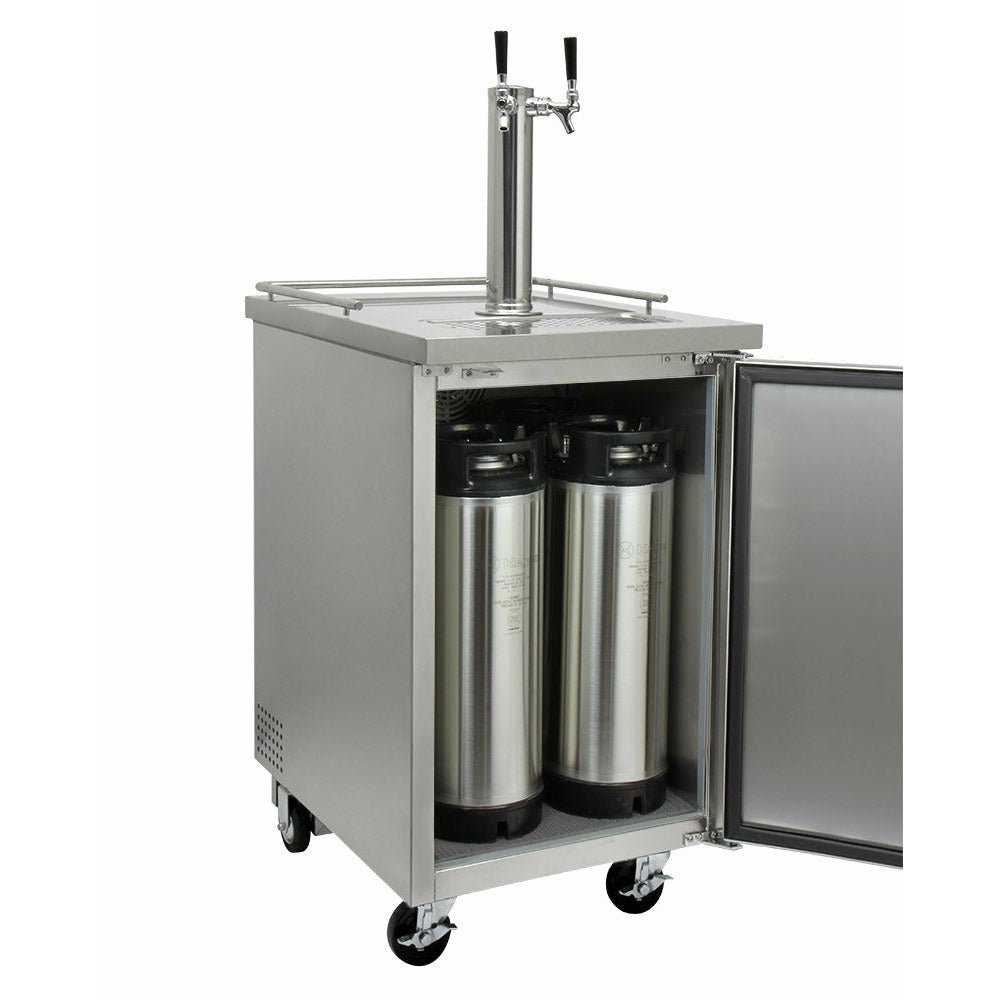 Kegco 24" Wide Kombucha Dual Tap All Stainless Steel Commercial Kegerator - KOMC1S-2-8