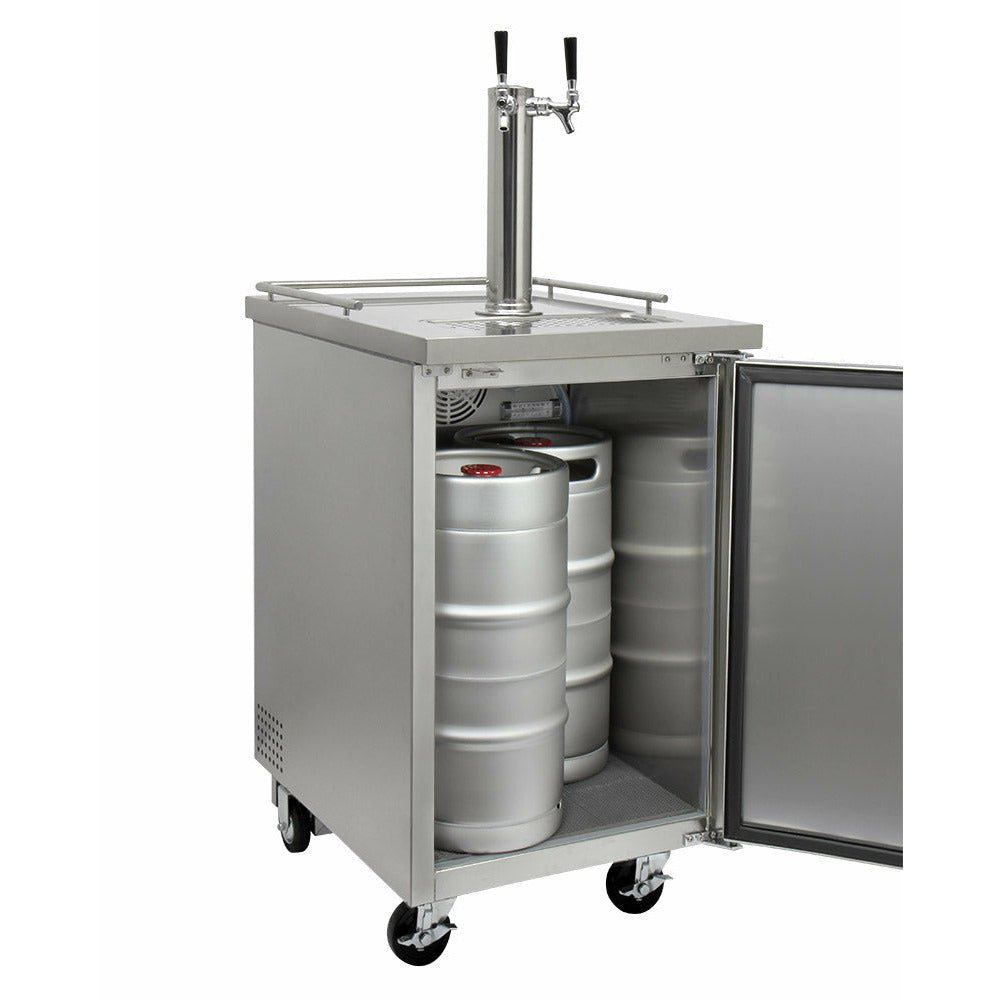 Kegco 24" Wide Kombucha Dual Tap All Stainless Steel Commercial Kegerator - KOMC1S-2-6