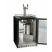 Kegco 24" Wide Kombucha Dual Tap Black Commercial Built-In Right Hinge Kegerator - KOMHK38BSU-2-14