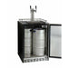 Kegco 24" Wide Kombucha Dual Tap Black Commercial Built-In Right Hinge Kegerator - KOMHK38BSU-2-8