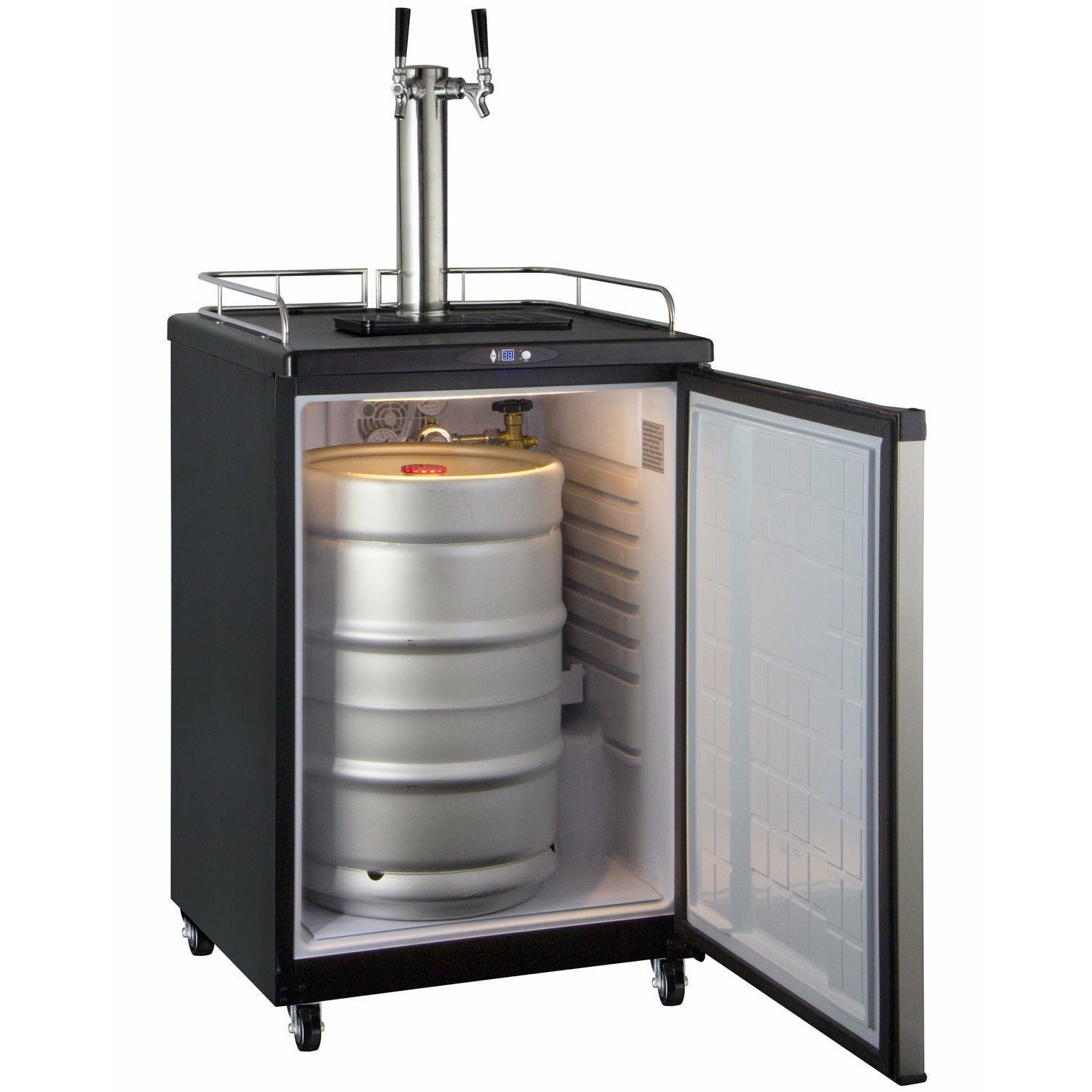 Kegco 24" Wide Kombucha Dual Tap Stainless Steel Commercial/Residential Kegerator - KOM163S-2NK-9