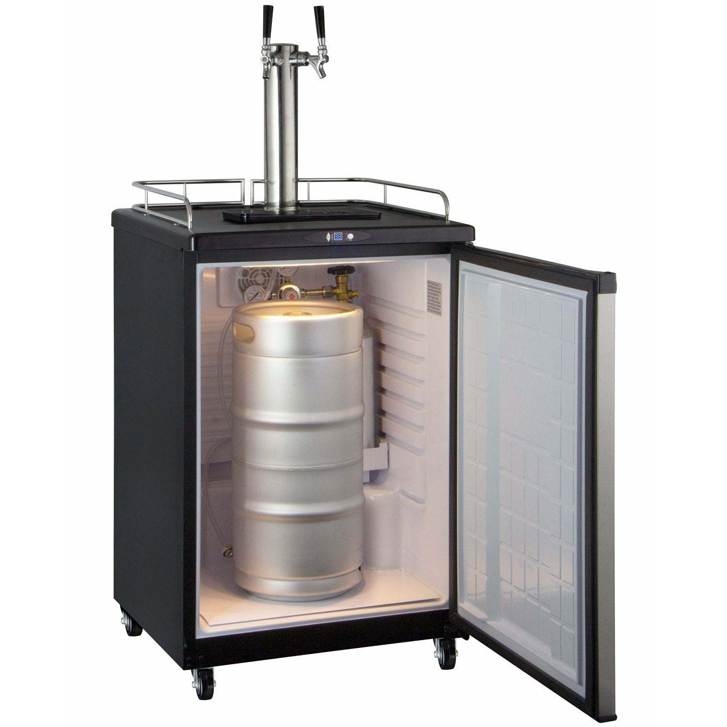 Kegco 24" Wide Kombucha Dual Tap Stainless Steel Commercial/Residential Kegerator - KOM163S-2NK-6