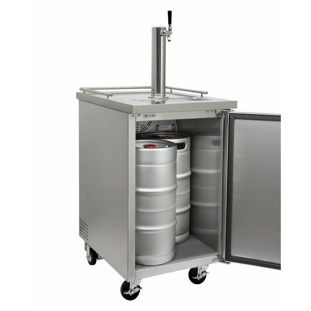 Kegco 24" Wide Single Tap All Stainless Steel Commercial Kegerator - XCK-1S-7