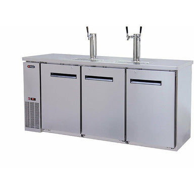 Kegco 72" Wide Triple Tap Stainless Steel Commercial Kegerator - XCK-2472S-1