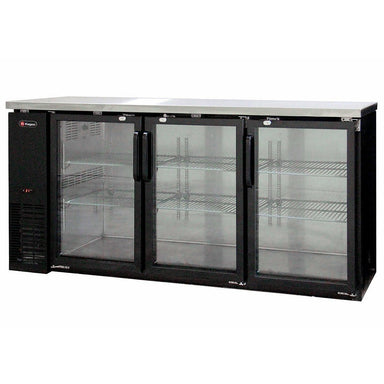 Kegco Commercial Back Bar Cooler with Three Glass Doors - XCB-2472BG-1