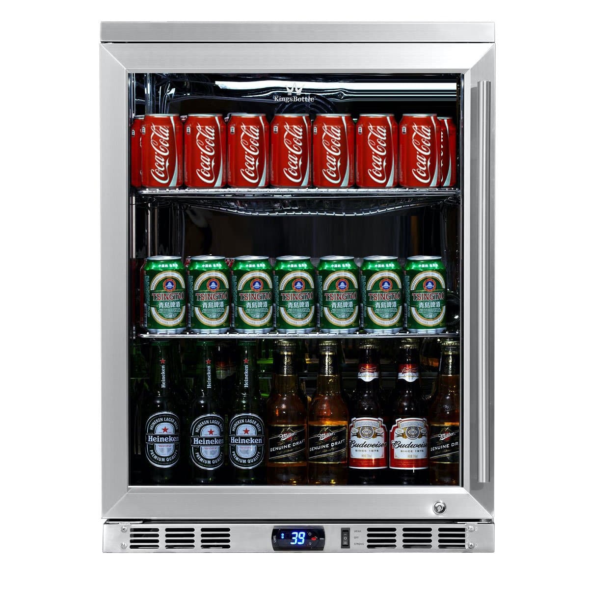 Kingsbottle KingsBottle 24 Inch Under Counter Beverage Refrigerator - KBU55M RHH