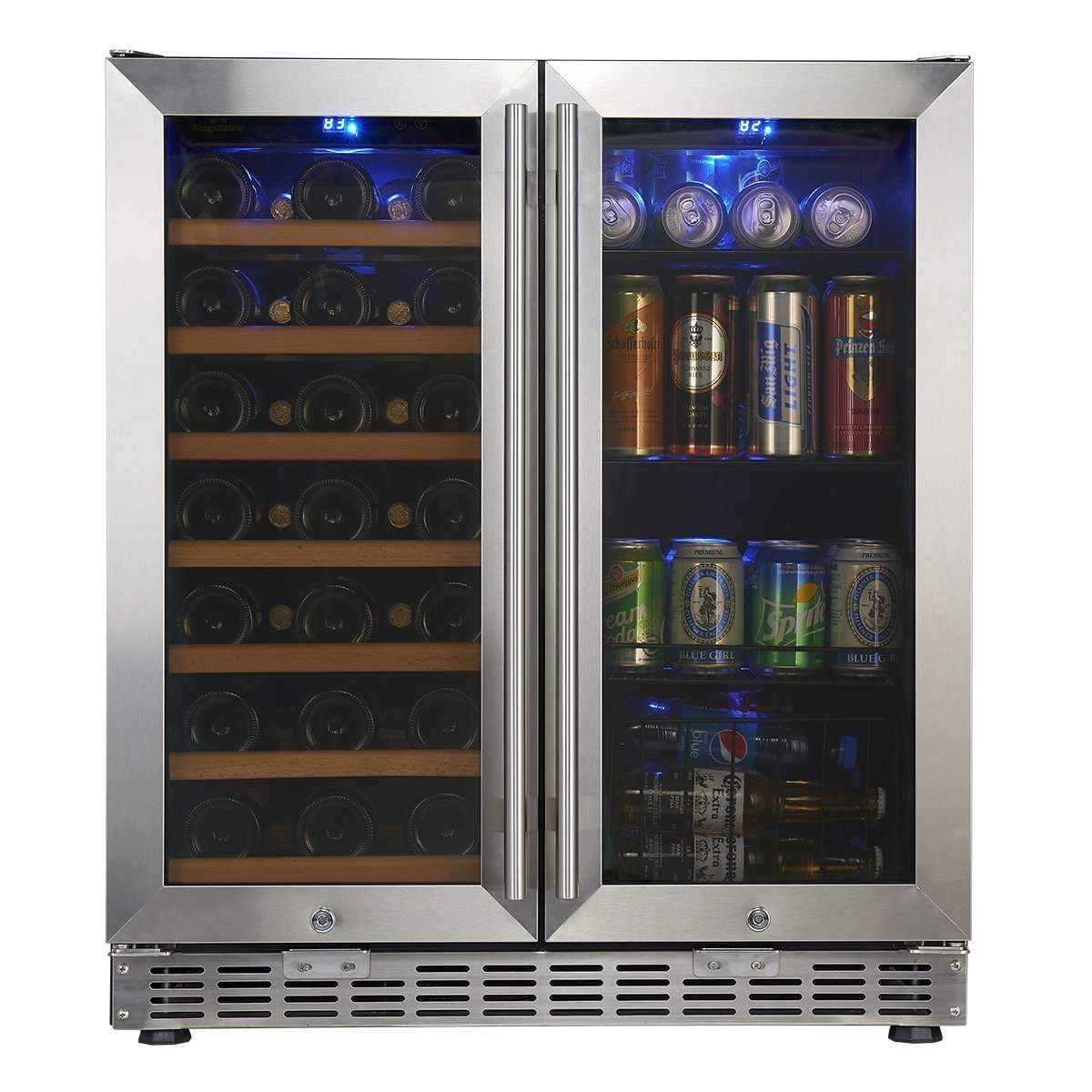 Kingsbottle KingsBottle 30" Under Counter Wine and Beer Refrigerator - KBUSF66BW-SS