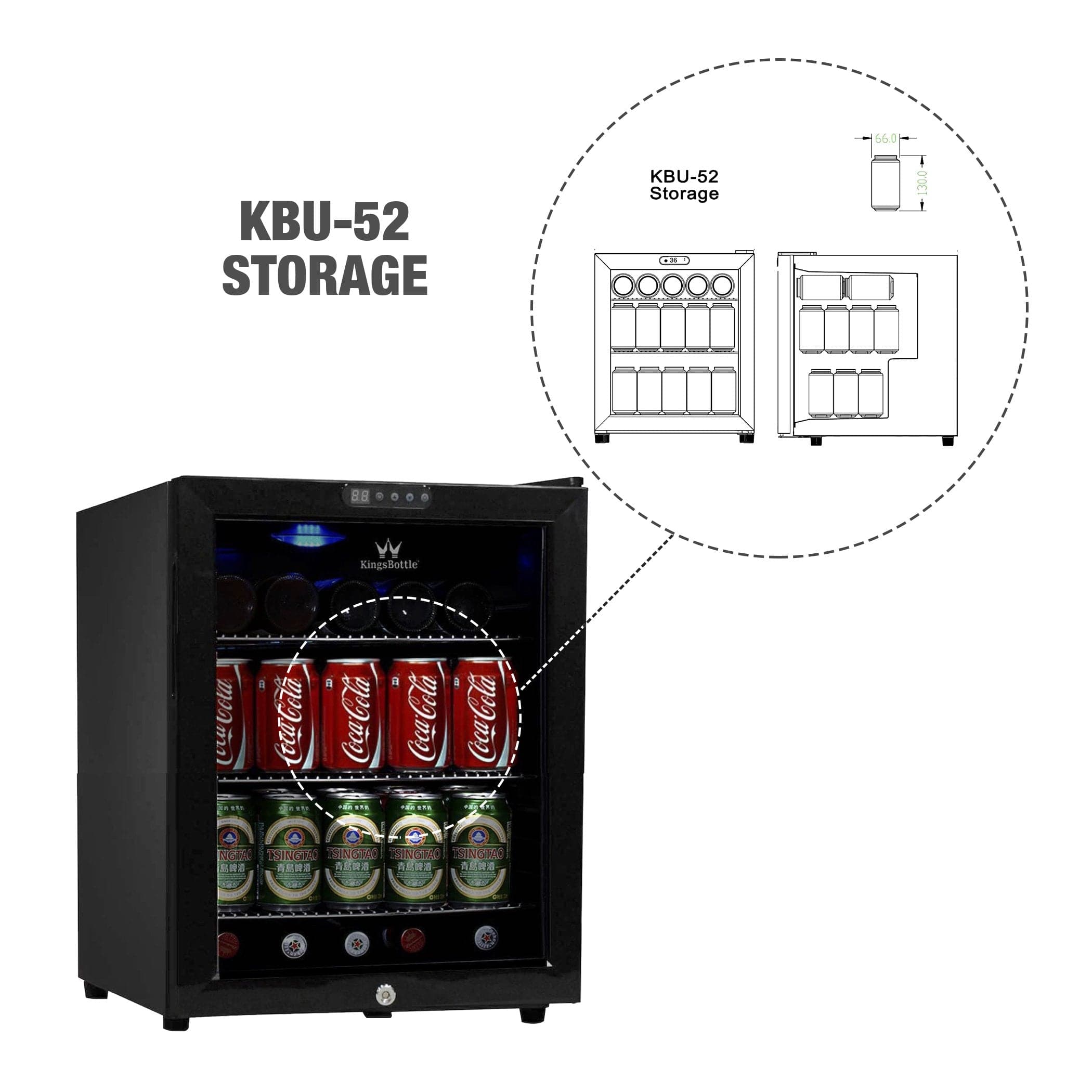 Kingsbottle KingsBottle 45 Can Mini Beverage Refrigerator - KBU-52-BP