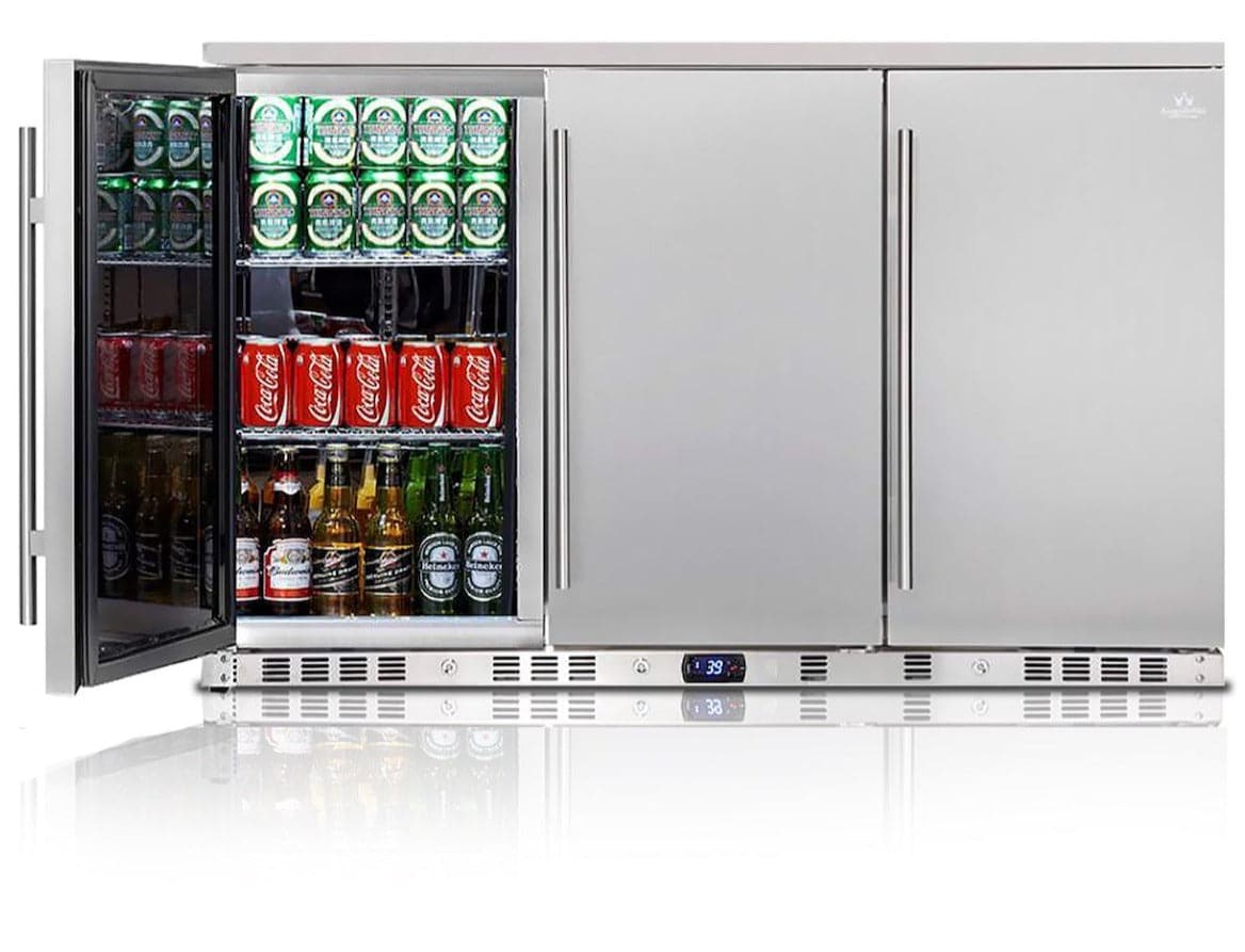 Kingsbottle KingsBottle 53" Wide 3-Door Commercial/Outdoor Beverage Beverage Refrigerator - KB328ASD