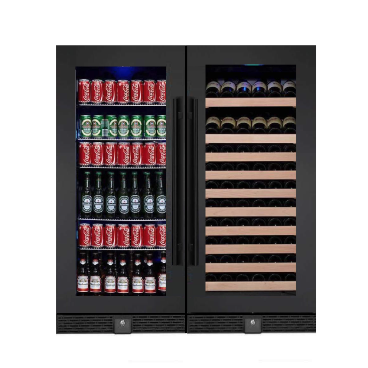 Kingsbottle KingsBottle 56" Freestanding Wine And Beverage Refrigerator - KBU100BW2-SS