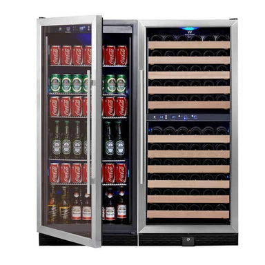 Kingsbottle KingsBottle 56" Freestanding Wine And Beverage Refrigerator - KBU100BW3-SS