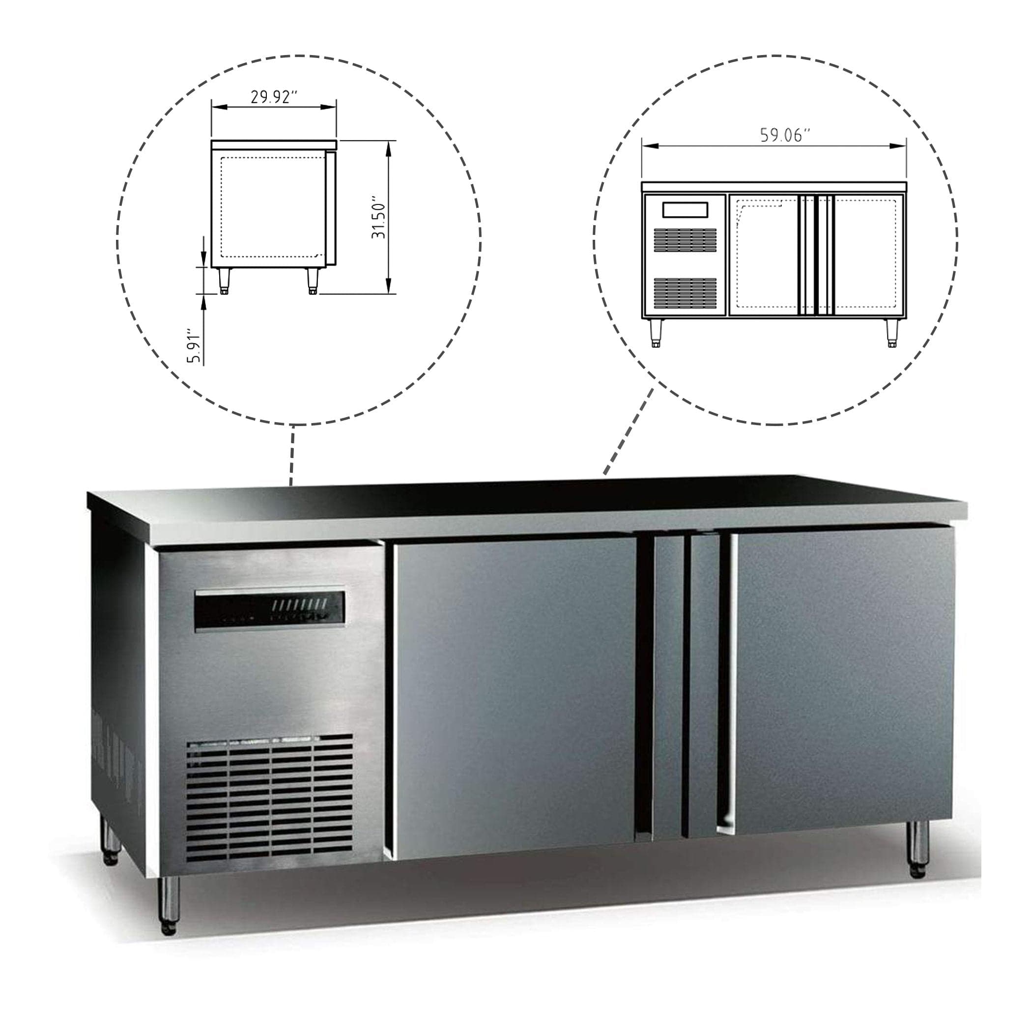 Kingsbottle KingsBottle 59" Back Bar Cooler - KBU380SD