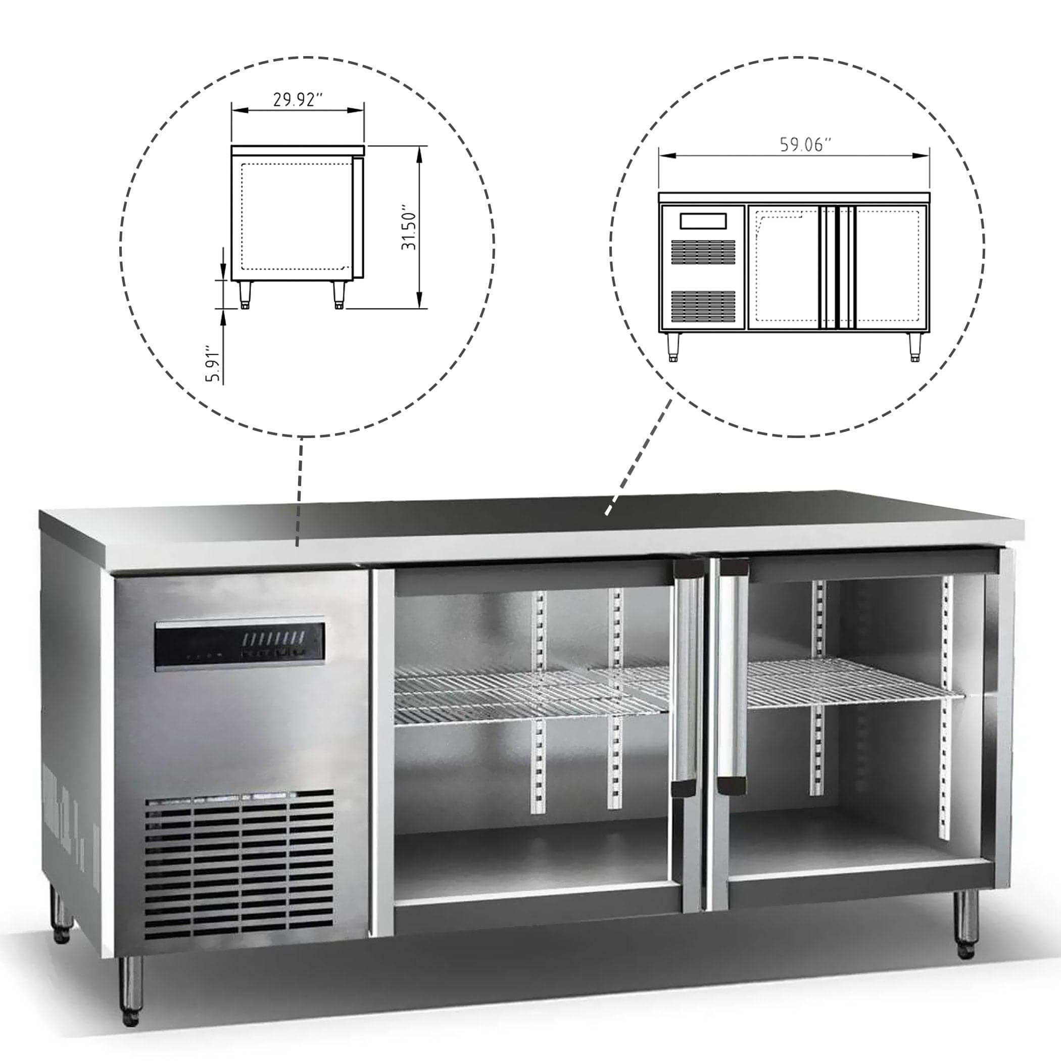 Kingsbottle KingsBottle 59"  Back Bar Cooler - KBU380SS