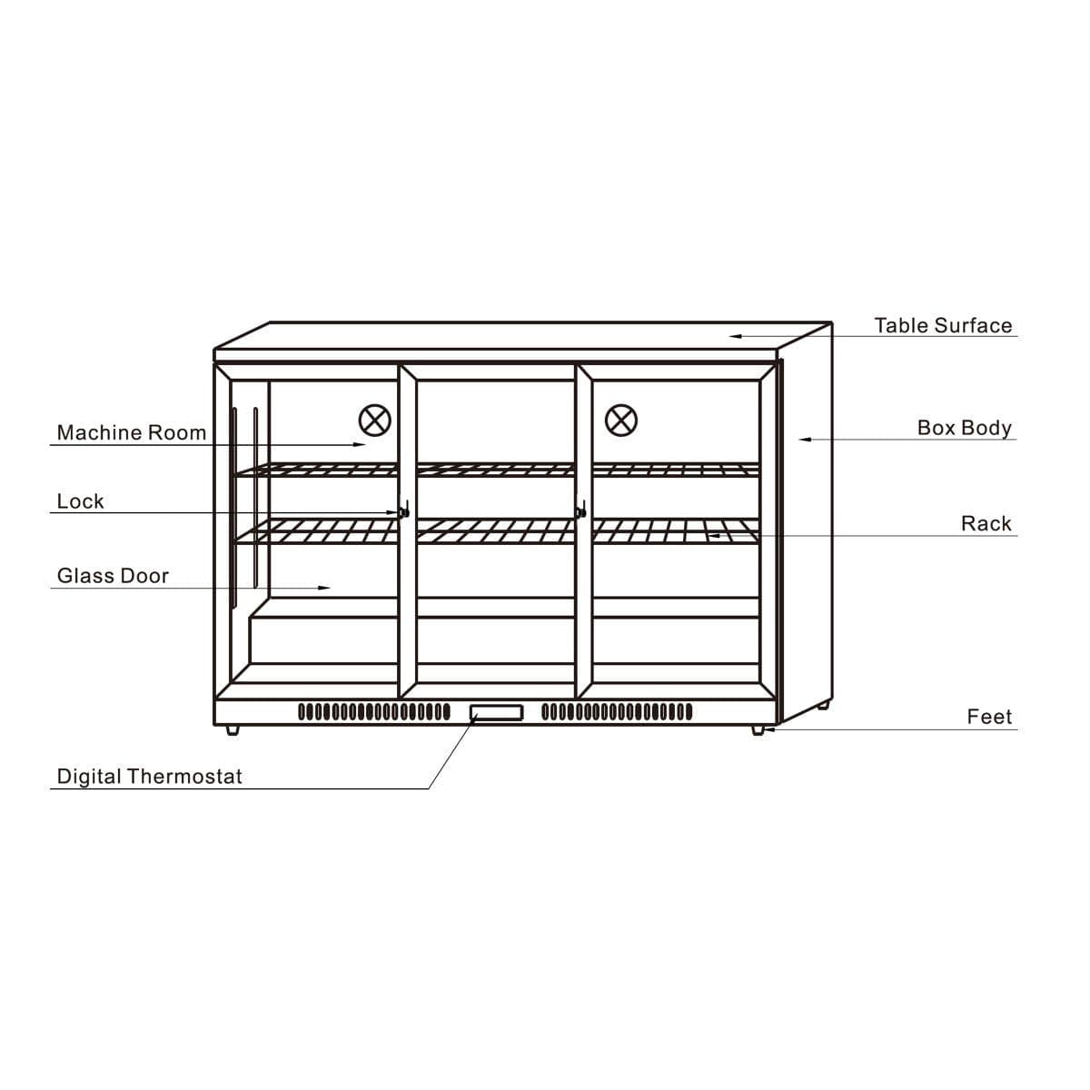 kingsbottle KingsBottle Commercial Grade Back Bar Fridge - KBU-328-BP