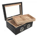 LemansGT 120 Ct. Black Humidor w/ Finger Print Touch Lock, Dual Gauges & LED Lighting-3