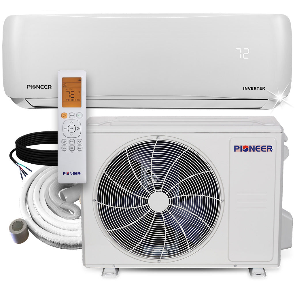 Pioneer® 24,000 BTU 18 SEER2 Ductless Mini-Split Inverter+ Air Conditioner Heat Pump System Full Set 230V