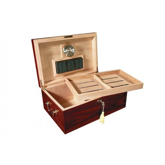 Monte Carlo 120 Count Cherry Humidor w/ Tray Lock & Handles-3