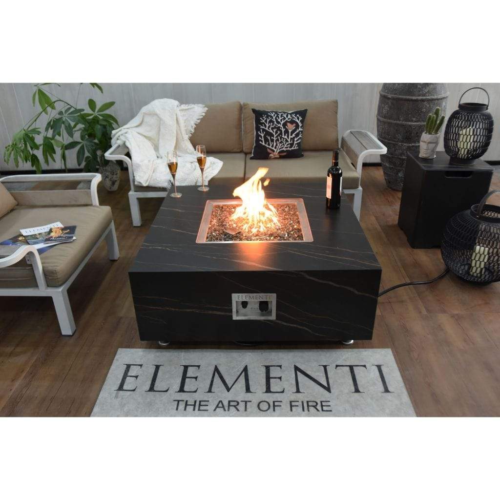 Elementi Sofia Marble Porcelain Fire Table