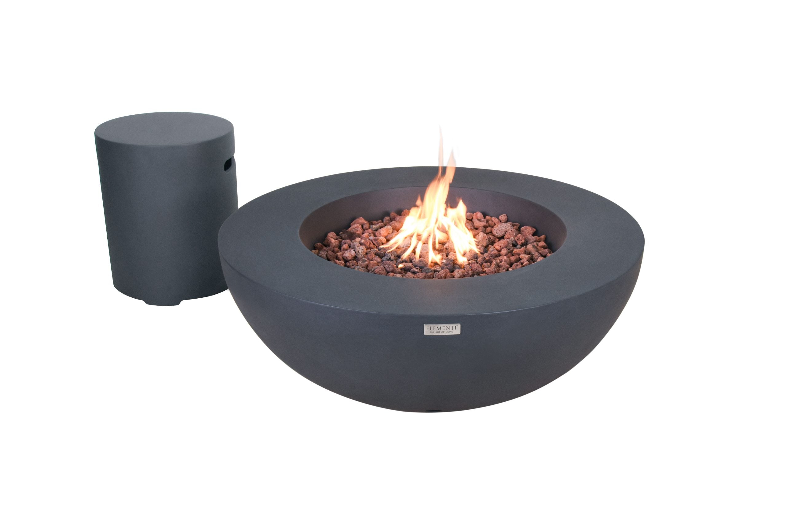 Elementi Lunar Bowl Fire Table - Dark Grey