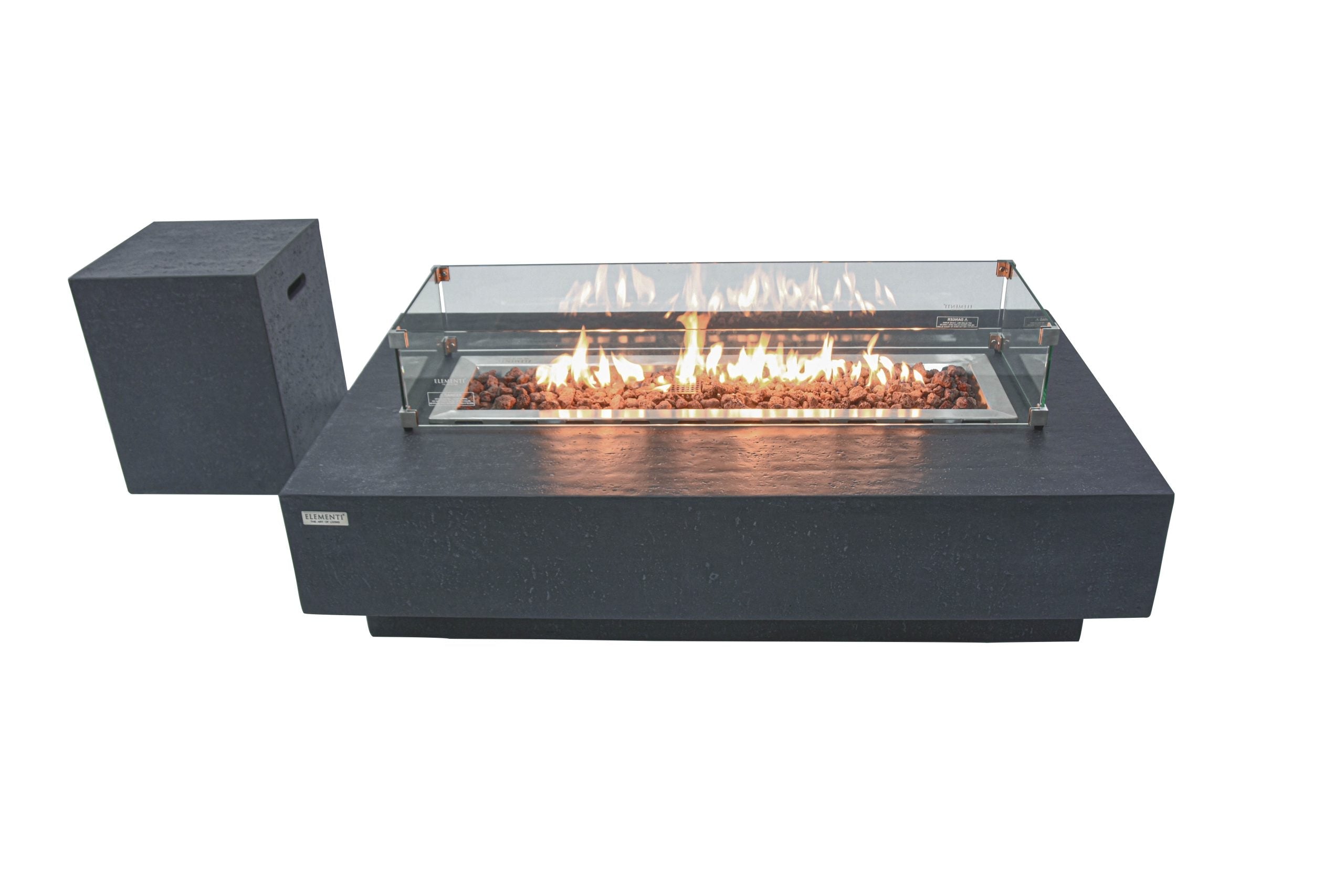 Elementi Hampton Boulder Fire Table - Dark Grey