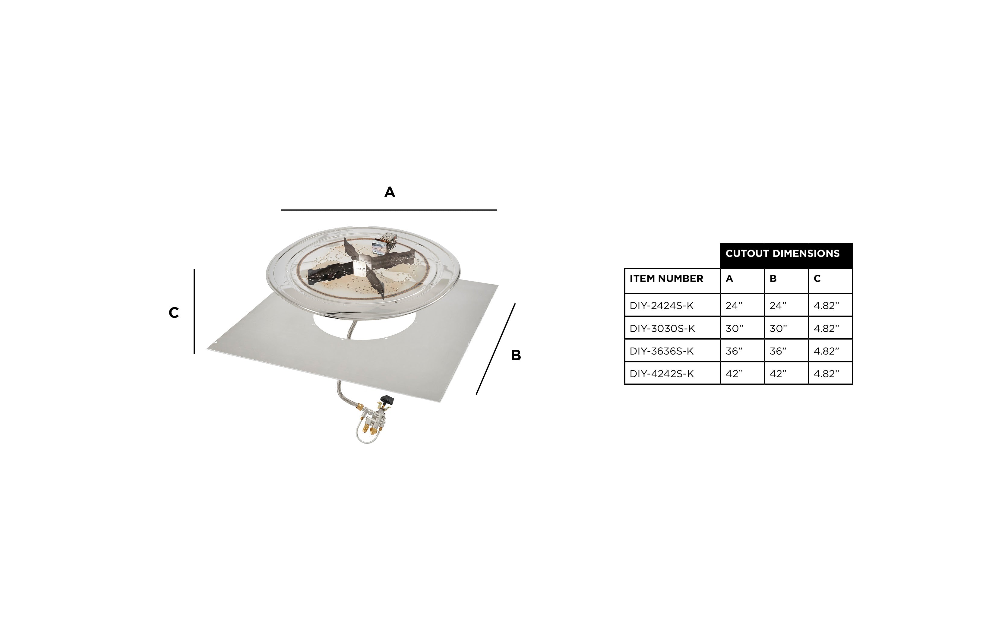 The Outdoor Greatroom | 36" Do-it-Yourself Crystal Fire Plus Gas Burner Kit