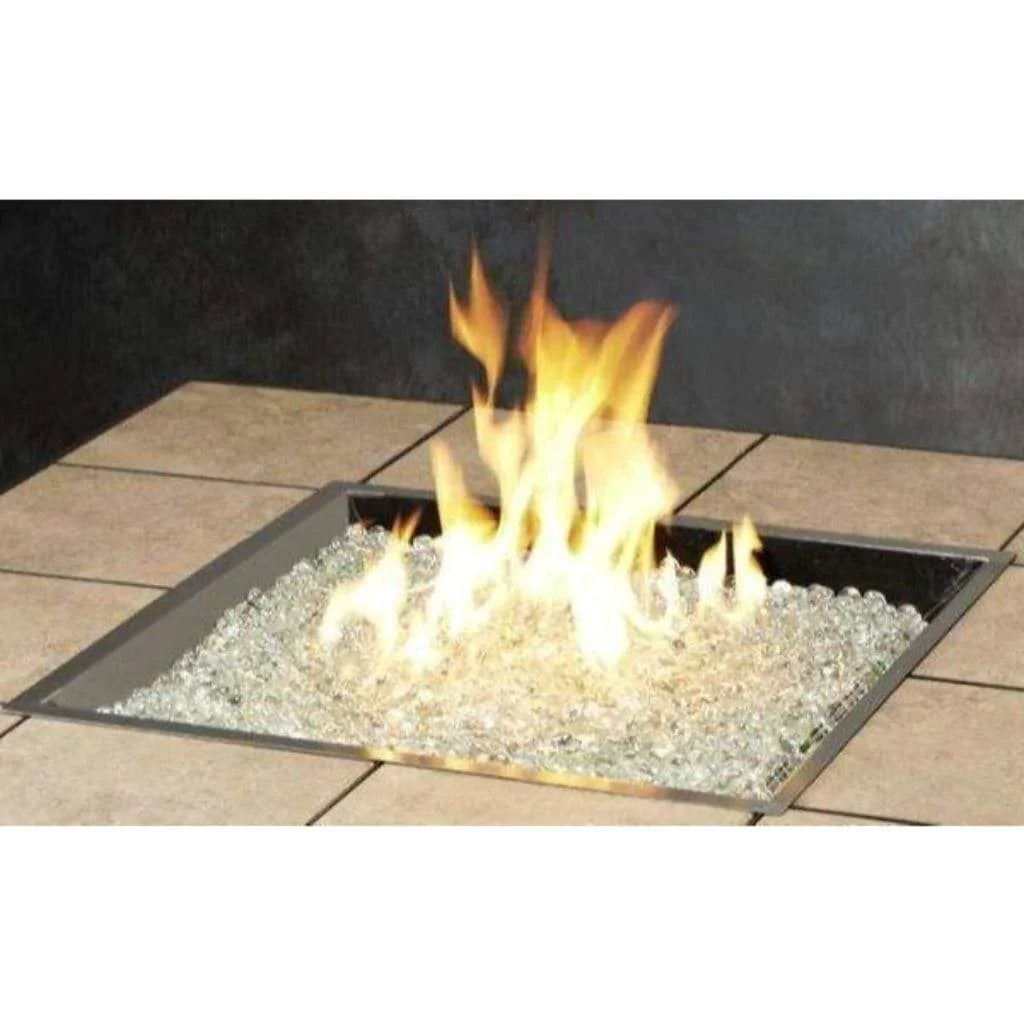 The Outdoor Greatroom | 24" x 24" Square Crystal Fire Plus Gas Burner