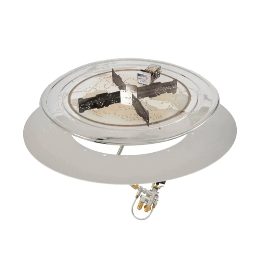 The Outdoor Greatroom | 24" Round Crystal Fire Plus Gas Burner Insert and Plate Kit