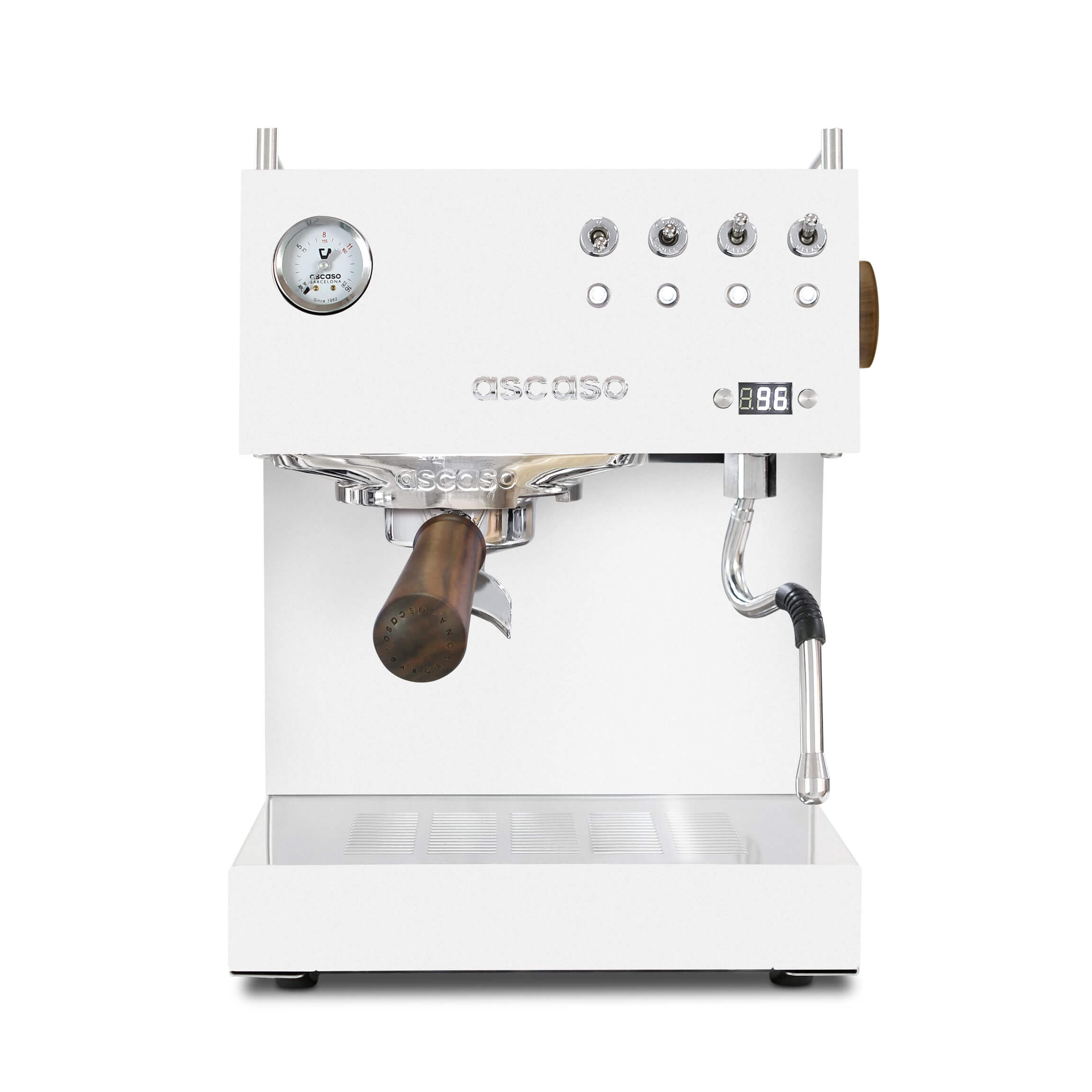 Ascaso Steel UNO Programmable Espresso Machine w/PID Controller, Single Thermoblock, 120V (White)